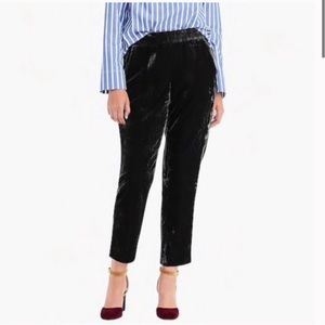 J. Crew Black Velvet Pull On Easy Pants J5014 size 12